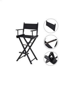 Foldable Black New Professional Makeup Artist Directors Chair